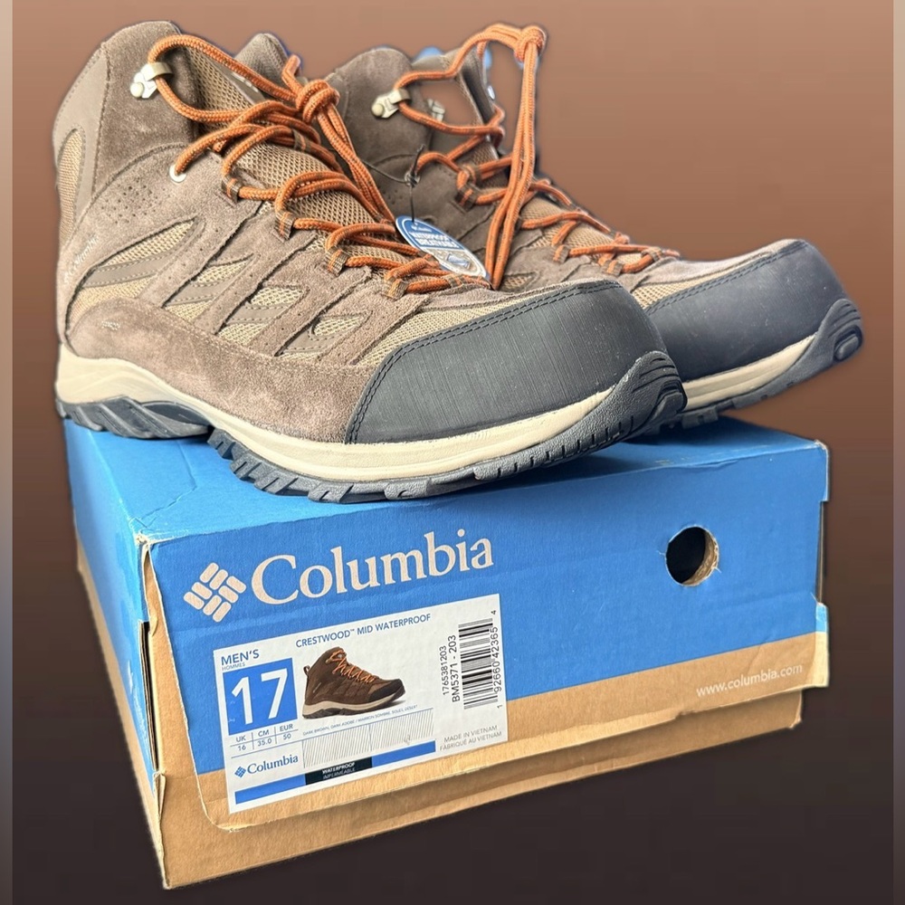 New Columbia Men's Redmond Iii Mid Waterproof Hiking Leather/Mesh Shoe size 17